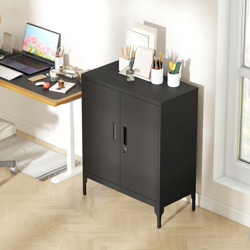 2 -Door Storage Cabinet, Black