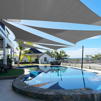 Artpuch Customize Triangle 24"x25"x25" Sun Shade Sail Pool Garden Yard Lawn Carport Cover Canopy,Dark gray