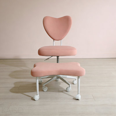 Meditation chair, an ergonomic cross-legged seating chair with lumbar support and a height-adjustable seat cushion, ideal for people engaged in high-intensity office work. PINK