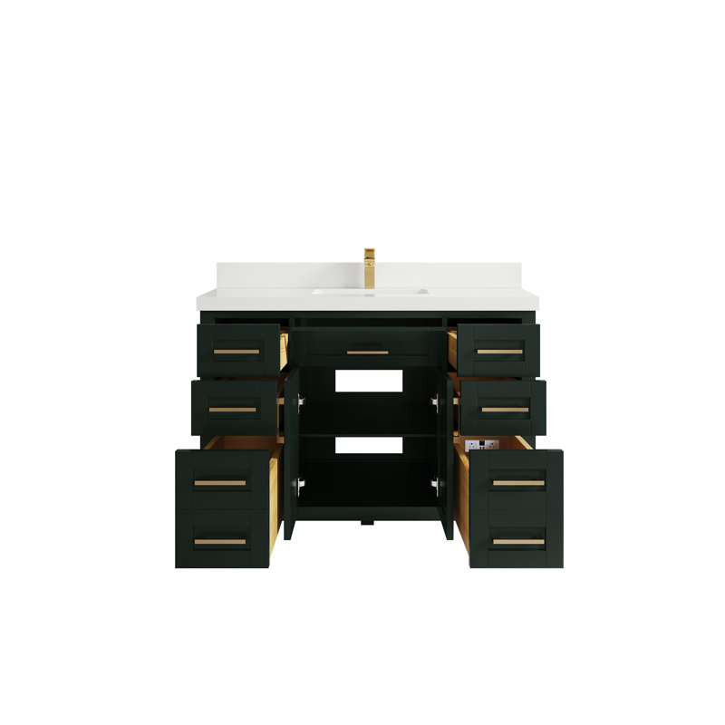 Ensemble de meuble-lavabo simple 48 po, Blanc, Noir