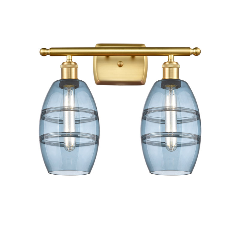Bettylou 2 - Light Dimmable Vanity Light, Princess Blue, Satin Gold