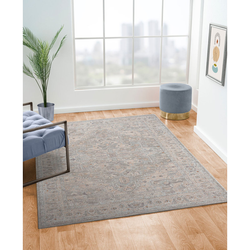 Tapis floral tissé à la machine, Tapis de couloir 2 pi 6 po x 7 pi 5 po