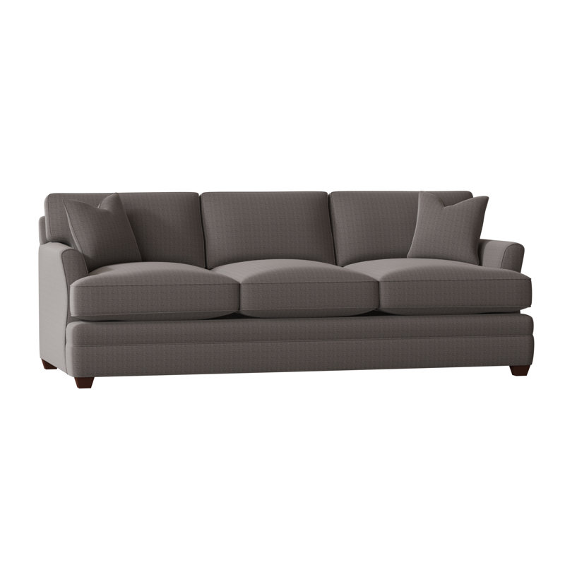 Harriss Upholstered 91'' Sofa, Zuma Charcoal Textured Linen