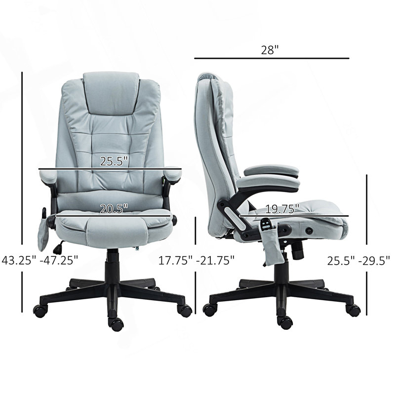 Fauteuil de massage, fauteuil de massage vibrant avec chaleur, Gris clair