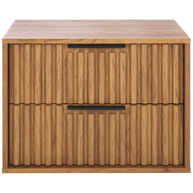 Lylia 2 Drawer Floating Nightstand, Oak