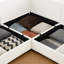 Canapé modulaire encastré en chenille blanc, 6 places-603629300