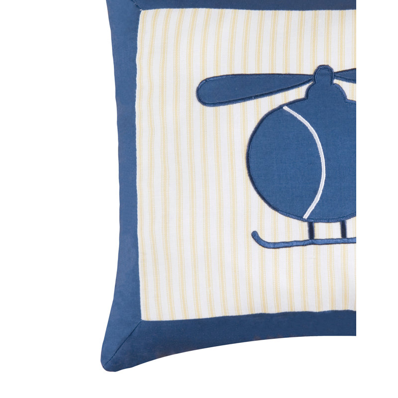 Helicopter Applique Throw Pillow