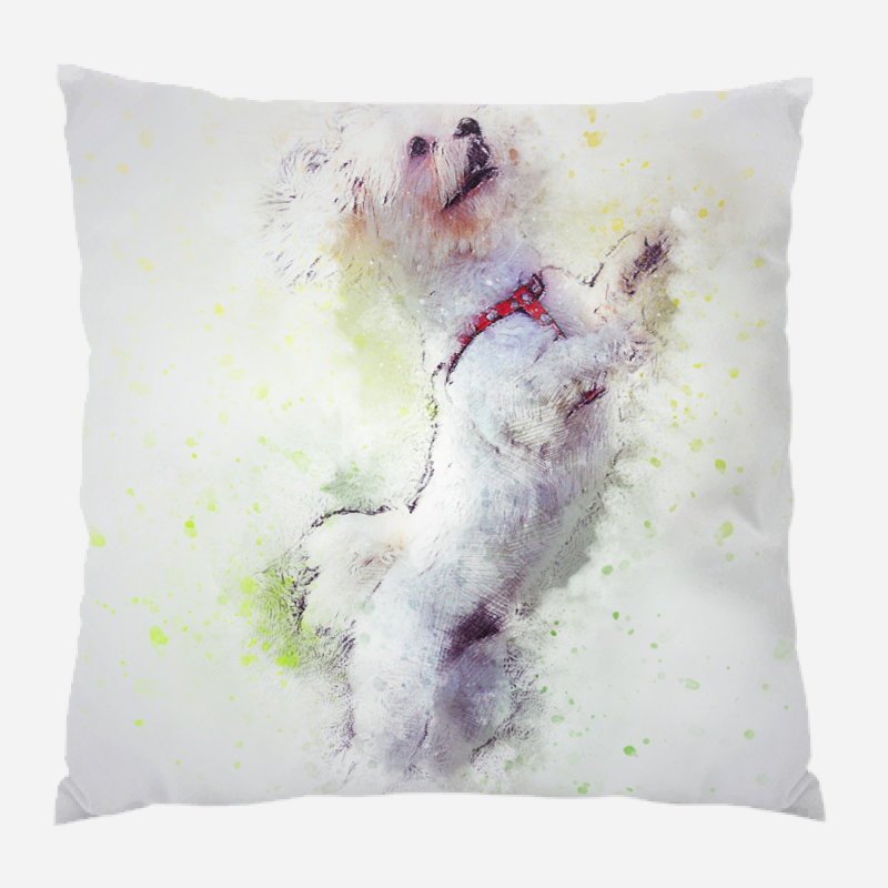 Housse et insert de coussin carré Mchone Dog, Microsuède, Intérieur