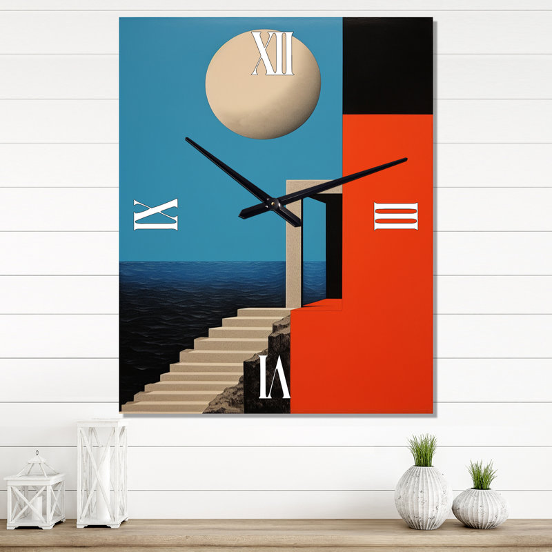 Horloge murale rétro Illustration de pleine lune I - Autres plantes et fleurs, Moyen
