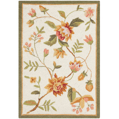 Kinchen Hand Hooked Wool Floral Rug