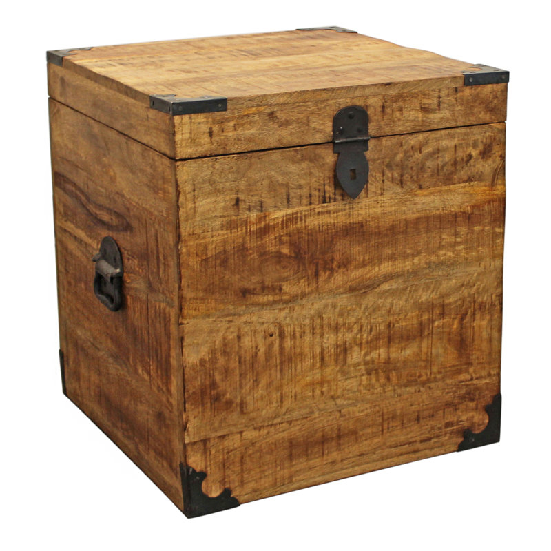 Table de bout en bois massif avec rangement Mifley, Naturel