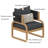 Acacia Solid Wood Outdoor Lounge Chair With Cushions & Sunbrella Pillow-1219412682-1219412676