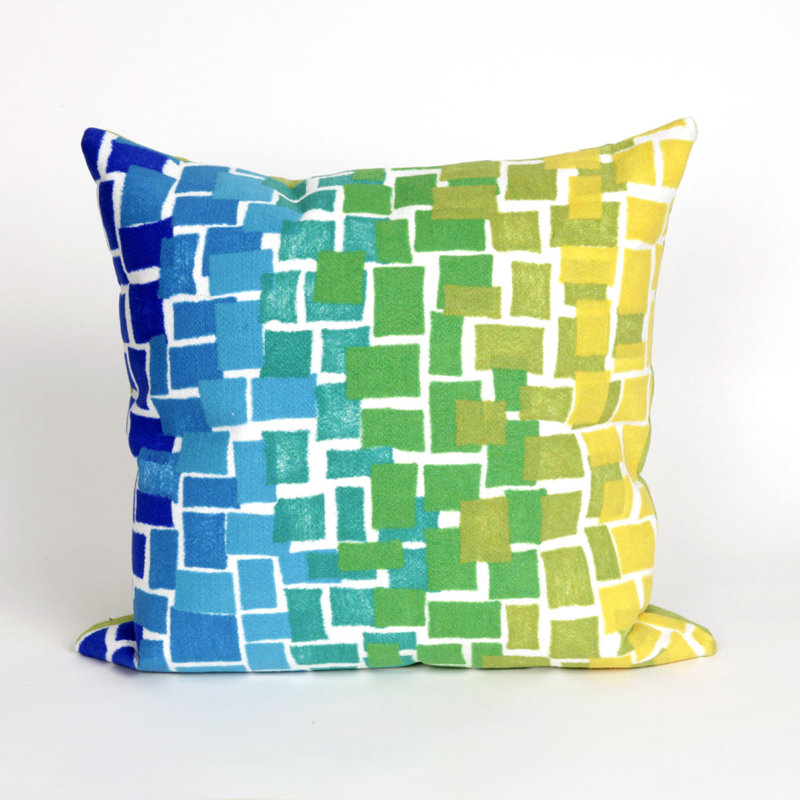 Ombre Tile Throw Pillow, Blue