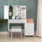 Calletano 44.3"Wide Makeup Vanity Set with Mirror Cabinet, Stool,5 Drawers-421445682