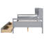 Lit de jour gris avec support en lattes de bois robuste, tablette de chevet, 2 tiroirs - élégant et fonctionnel pour un usage domestique complet en gris, structure à deux supports-2104387997-2104387994