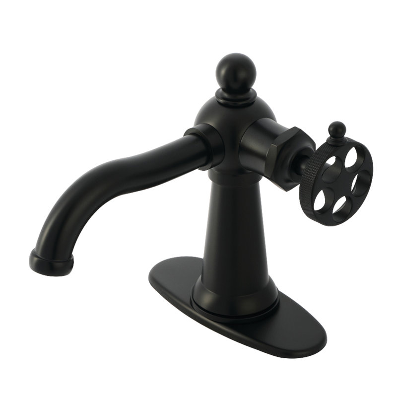 Wendell Single Hole Bathroom Faucet with Drain Assembly, Matte Black