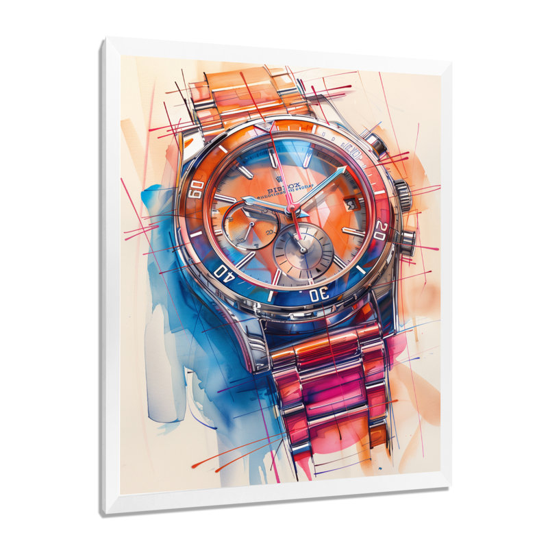 Schroeder - Décoration murale montres, H 12 po x l 20 po, Cadre simple blanc