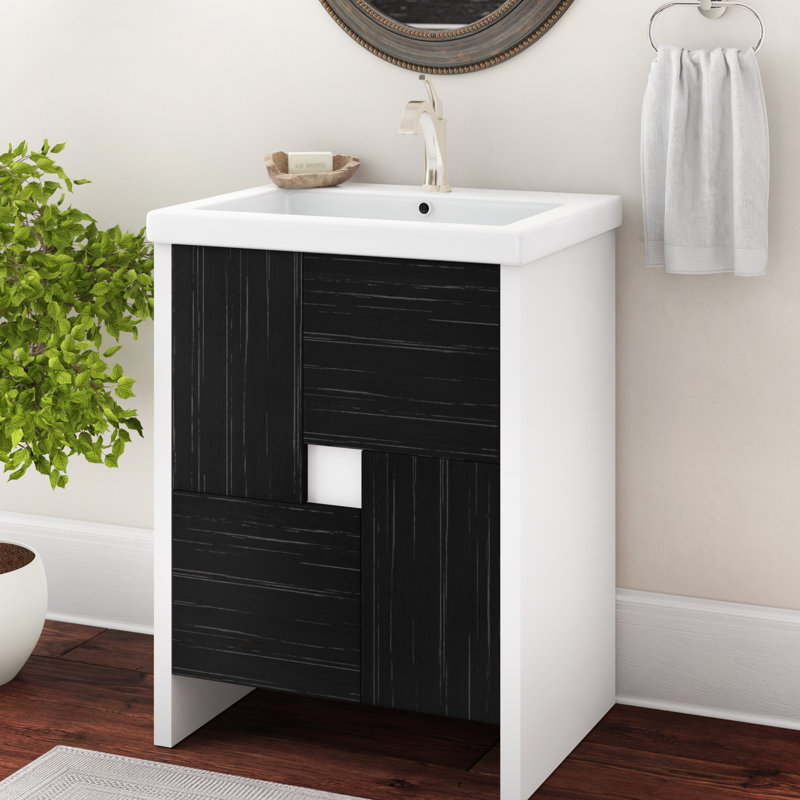 Tifton 23.5'' Single Bathroom Vanity with Ceramic Top