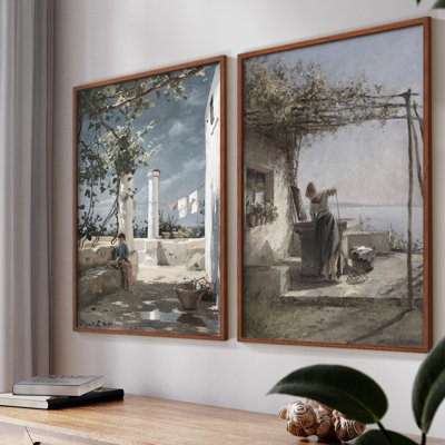 «Vintage Landscape XIII», impression giclée sur cadre - ensemble de 2