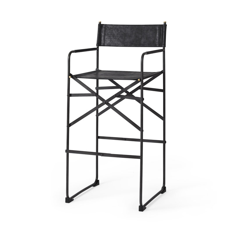 Tabouret de bar en cuir, Noir