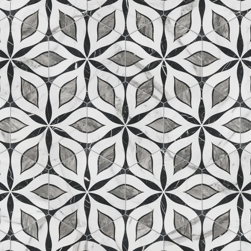 Biotech Bardiglio Elazig 11" x 13" Porcelain Moroccan Wall & Floor Tile