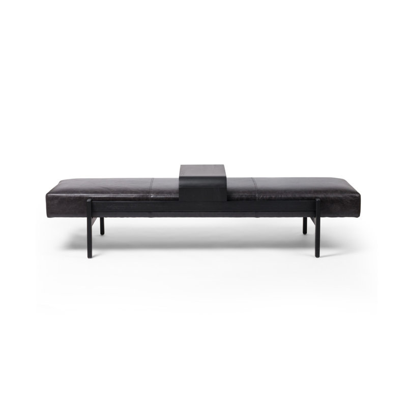 Fawkes Upholstered Bench, Sonoma Black, Brushed Ebony