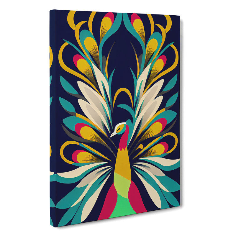 Peacock In Abstract No.4 - Wrapped Canvas, 60cm H x 40cm W x 3cm D