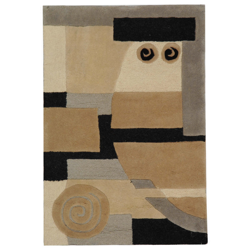Tapis en laine touffeté à la main Bertile, Rectangle 8 pi x 11 pi