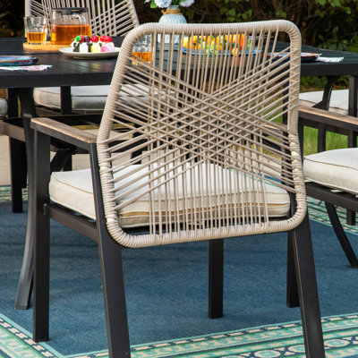 Dayshanay 8-Person Square Rattan Patio Dining Set