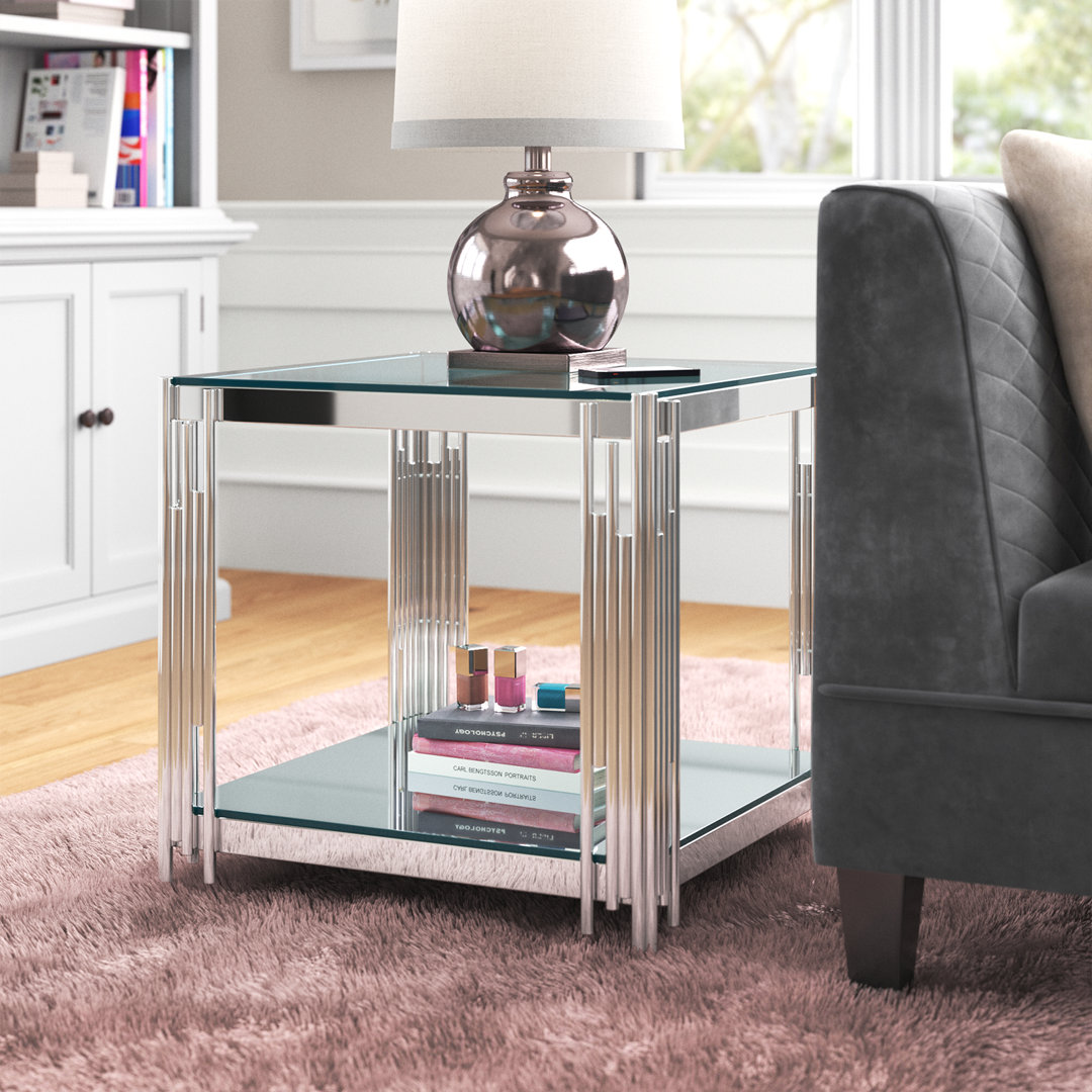 Graf Glass End Table with Storage Etta Avenue™ Table Base 