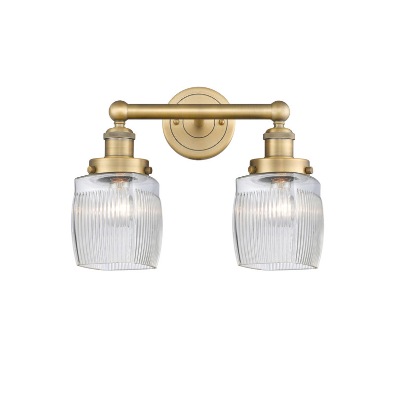 2 - Light Dimmable Vanity Light, Brushed Brass