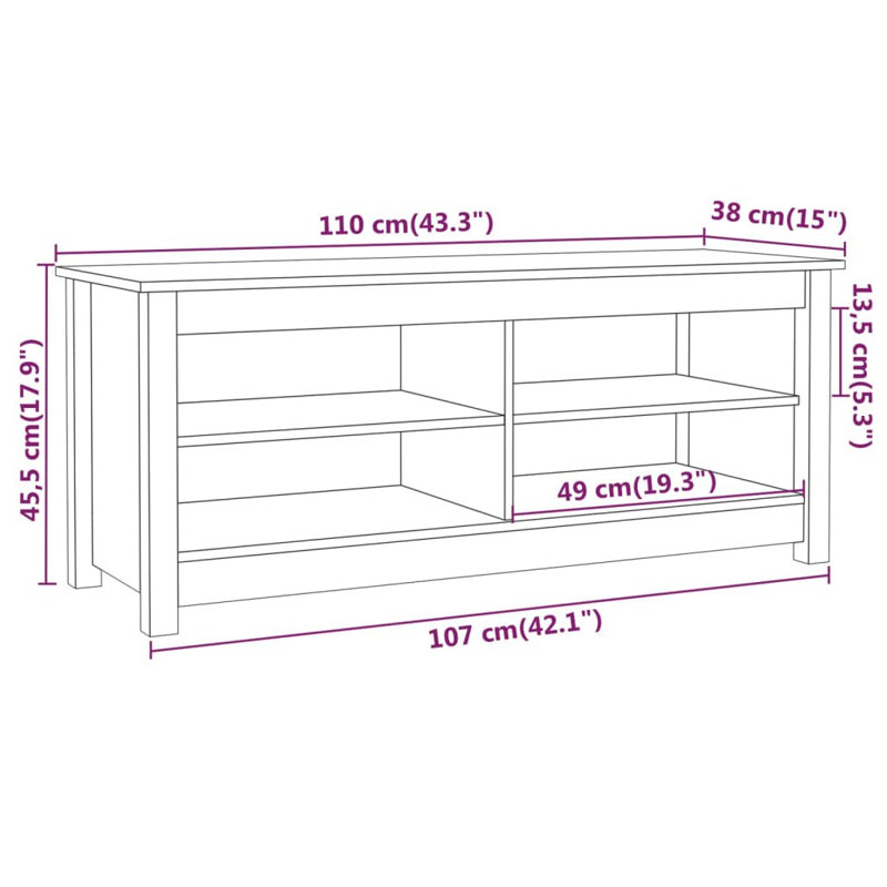 Brambly Wood Storage Bench, Grey