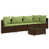 Coussin vert / cadre brun est en rupture de stock