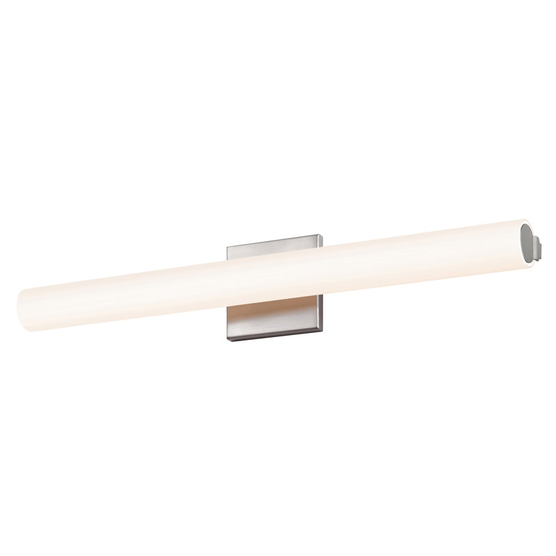 Tubo Slim 3000K Dimmable Integrated LED Vanity Light, Satin Nickel, Drum