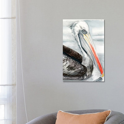 Grey Pelican I 1 Piece Wrapped Canvas Wall Art