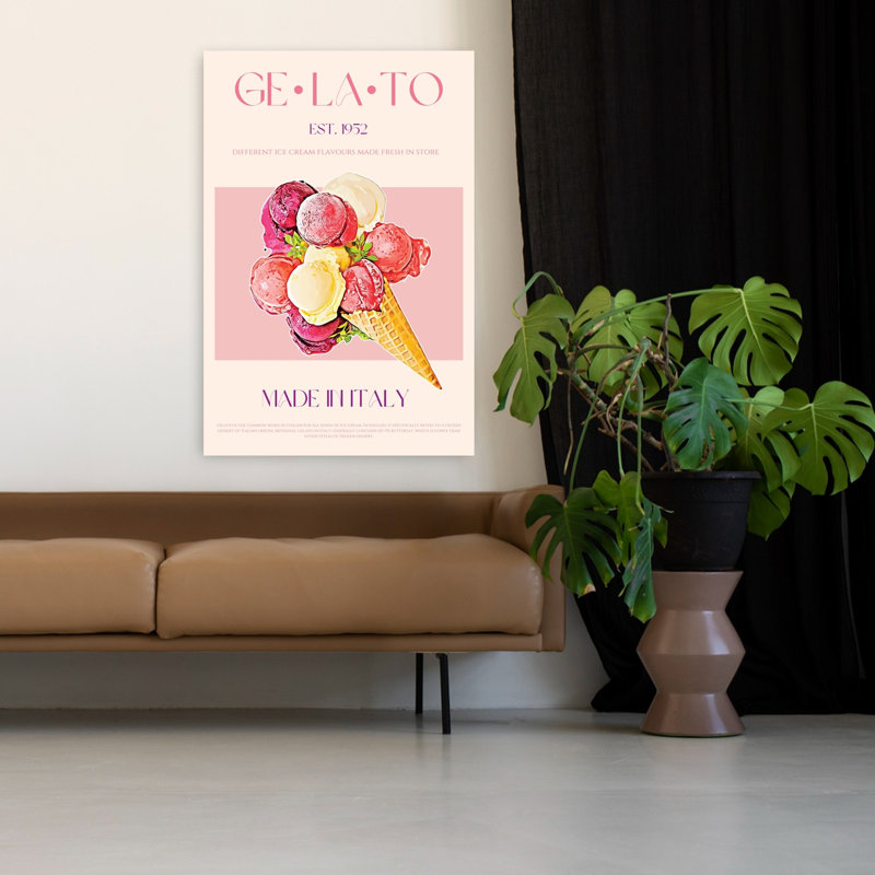 Art mural d'été, Sweet Italian Gelato, H 48 po x l 32 po
