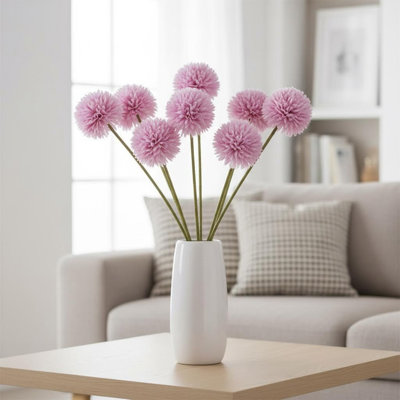 Paquet de 12 fleurs artificielles de ping-pong de ping-pong, tiges de chrysanthème en soie, fausse fleur de pissenlit pour décoration de table
