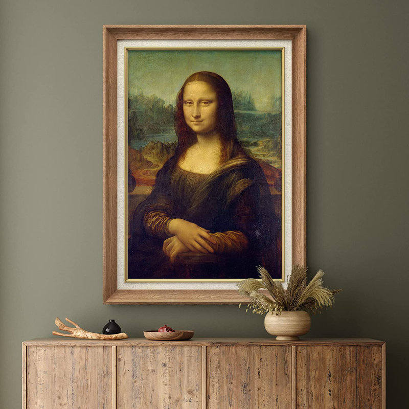 «The Mona Lisa» par Leonardo Da Vinci - Peinture sur toile à cadre unique, Naturel