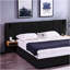 Très grand lit plateforme tapissier hydraulique en velours avec 2 tablettes, 2 lampes de lecture et port USB, noir