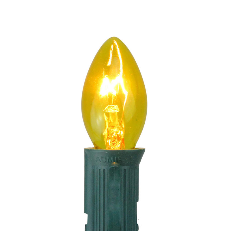 Ampoules de remplacement transparentes pour Noël C7, Jaune