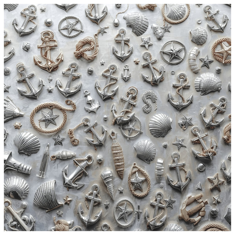 Housses de couette Nautical Anchors Shells, Grand lit