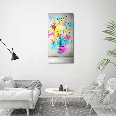 Colourful Light Bulb - Wrapped Canvas Print