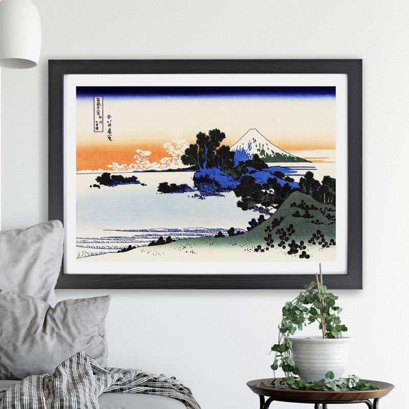 Shichiri Beach by Katsushika Hokusai - Framed Print, 45cm H x 63cm W x 2cm D, Black