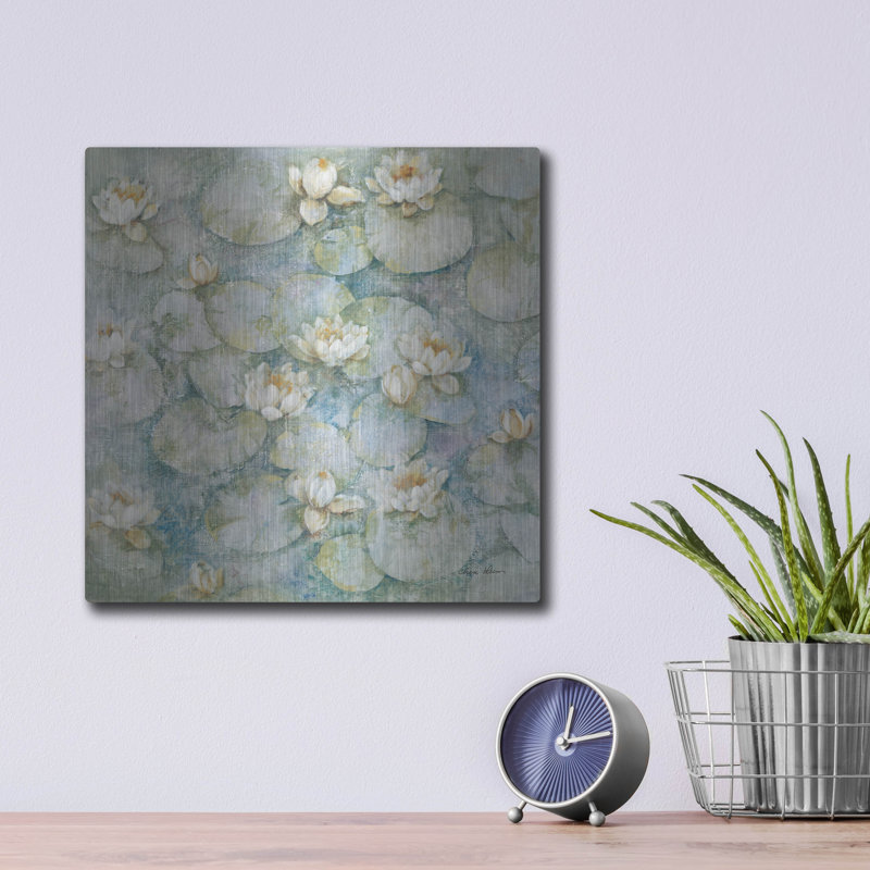 «Water Lilies» par Cheri Blum, art mural en métal, H 12 po x l 12 po