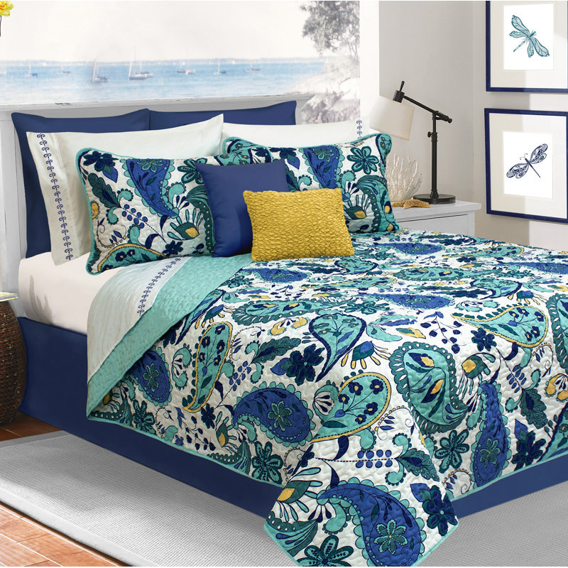 Luxury Bedding Collection Modern & Contemporary Paisley Coverlet, Twin