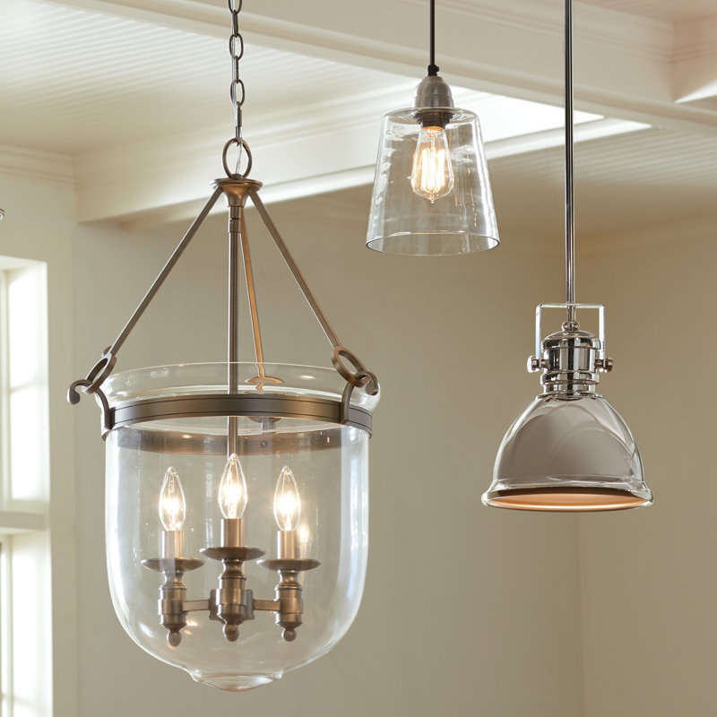 Luminaire suspendu à 1 lumière Pattonsburg, Nickel poli