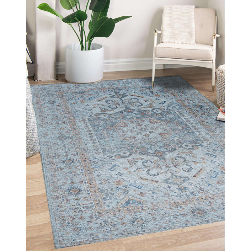 Tapis traditionnel en laine tissé à la main ivoire Alandria, Rectangle 9 pi x 12 pi
