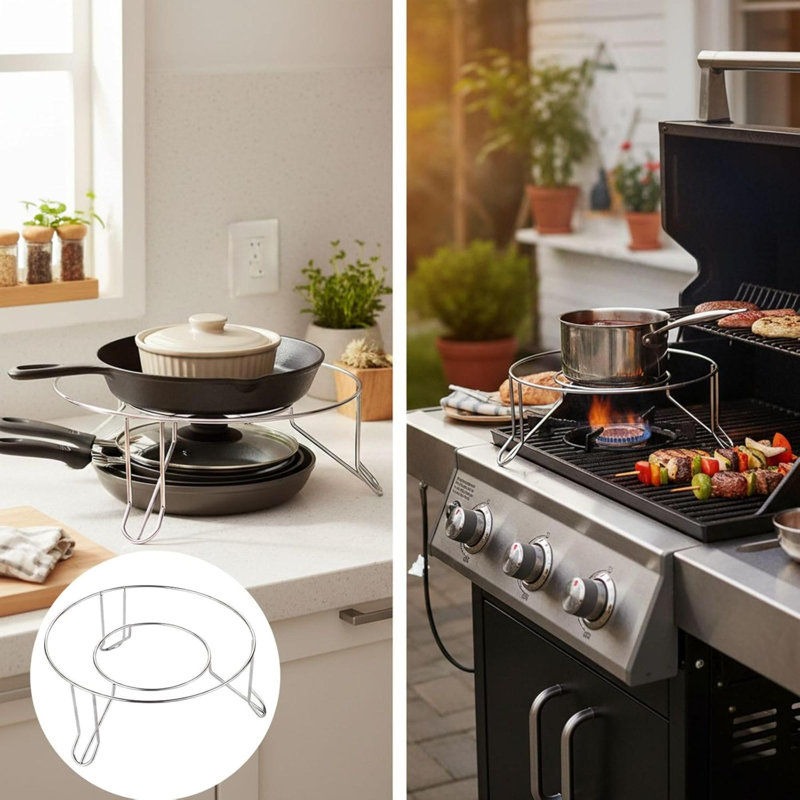 Support à casseroles en acier inoxydable pour cuisine