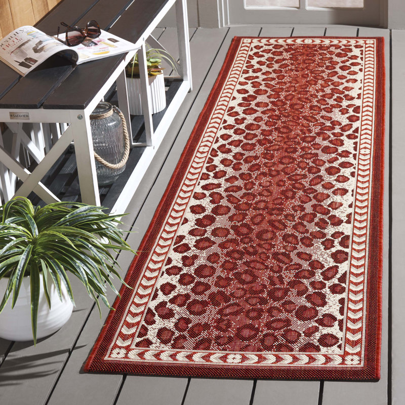 Moriarty Animal Print Red Indoor / Outdoor Area Indoor/Outdoor Area Rug, Runner 2'3" x 8'