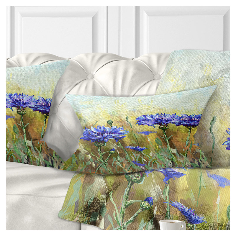 Coussin Cornflowers en pleine floraison - imprimé floral